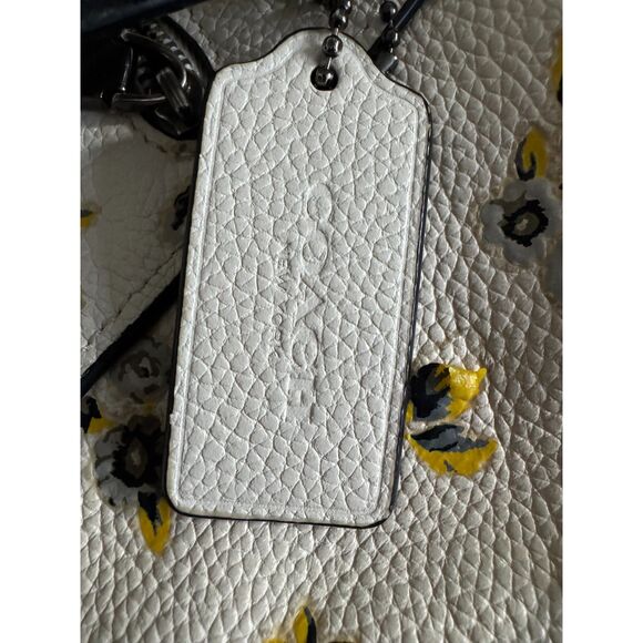 Coach Floral Pebbled Leather Satchel, Yellow & Gray Print - Picture 8 of 11